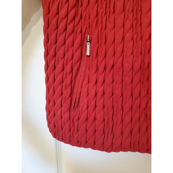 Gallery Crimson Quilted Full Zip Mid-Length Puffy Jacket Coat, Size Small/Medium - Picture 6 of 12